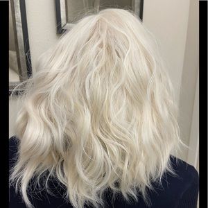 Curly Lace Front Bob Hair Platinum Blonde